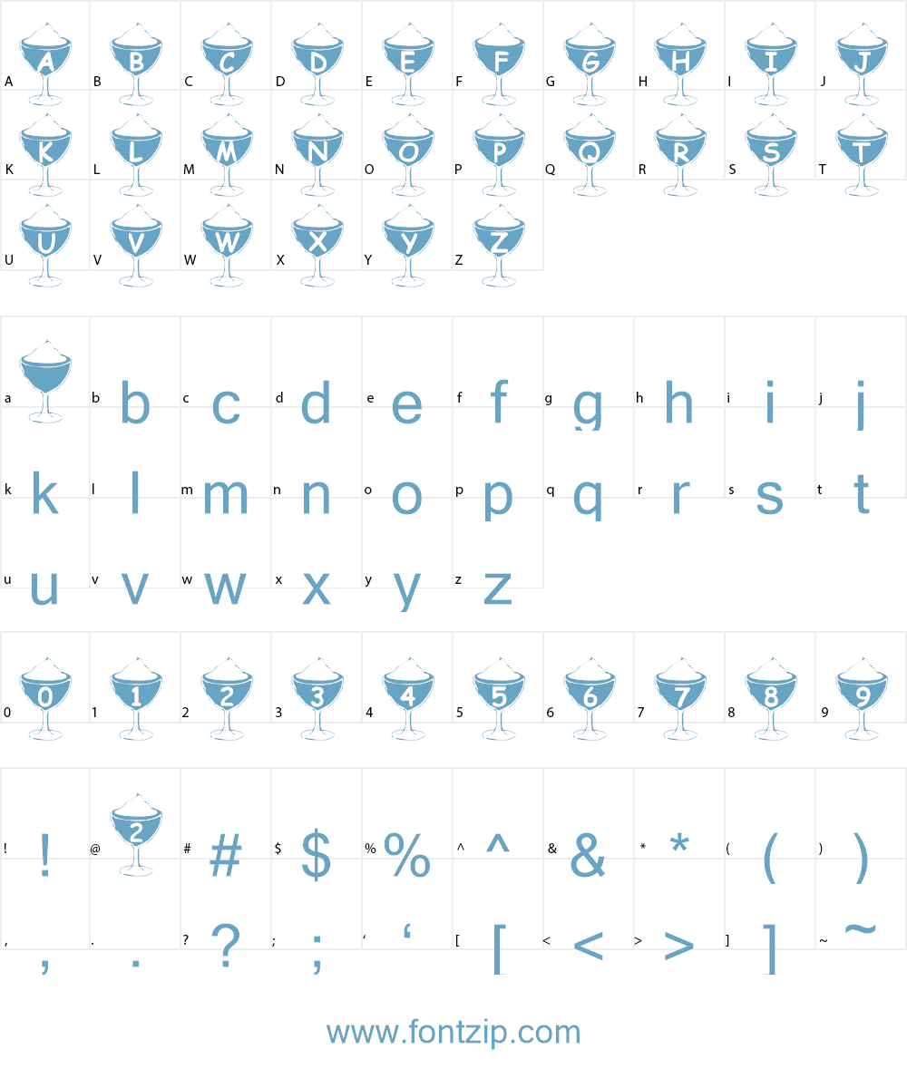 Summer's Pudding Font Character